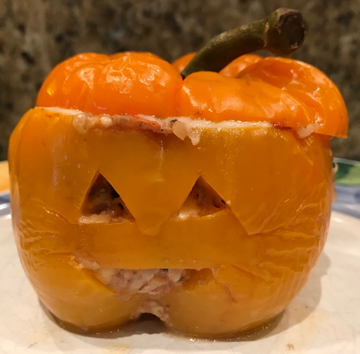 Slow Cooker Halloween Stuffed Peppers