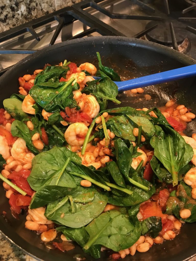 Shrimp, White Bean, and Feta Skillet