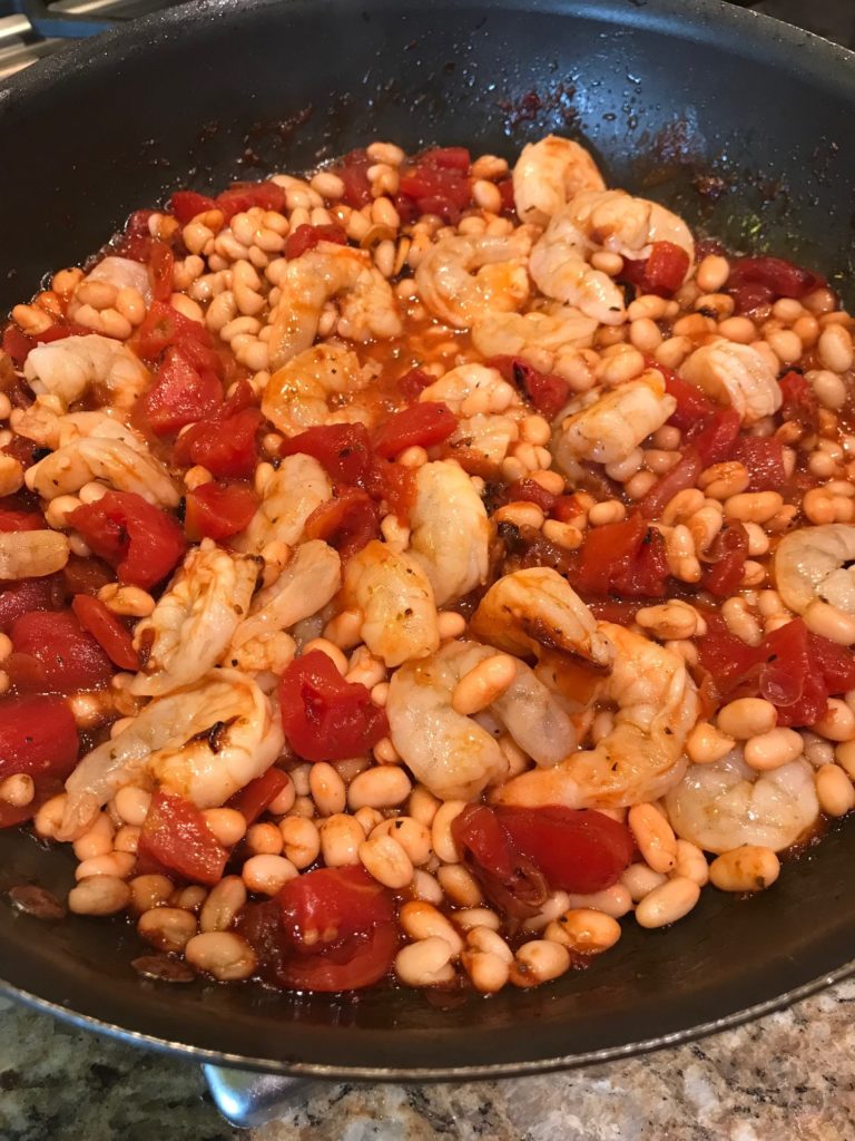 Shrimp, White Bean, and Feta Skillet