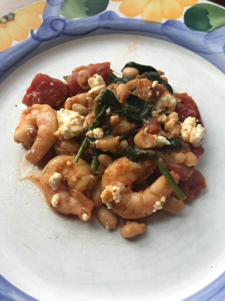 Shrimp, White Bean, and Feta Skillet